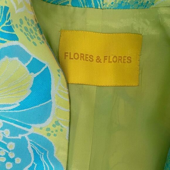Flores And Flores Green And Blue Floral Blazer Lined SZ 100 Bright, MY23 - Picture 4 of 11